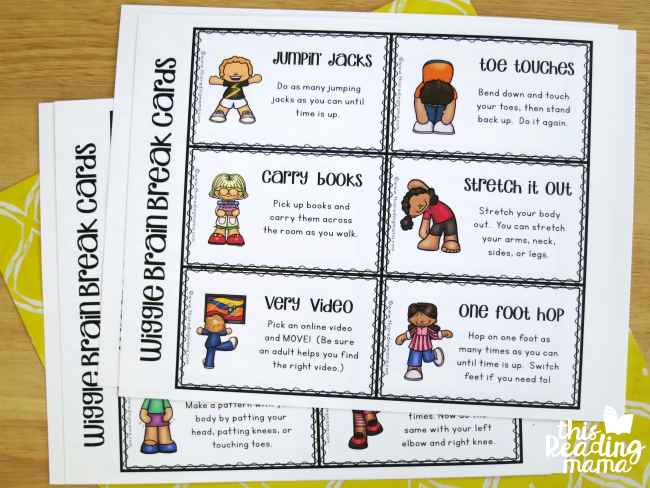 20 FREE Wiggle Brain Breaks This Reading Mama