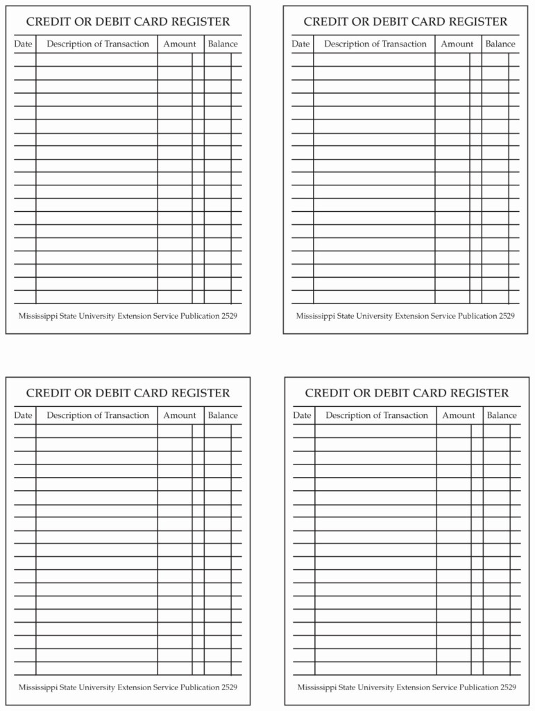 50 Free Printable Debit Card Register Ufreeonline Template