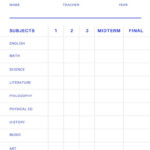 Blank Report Card Template