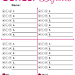 Bunco Cards Free Printable Printable Word Searches