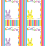 Bunny Stripe Hoppy Easter Cards Free Download Cute Printables Template