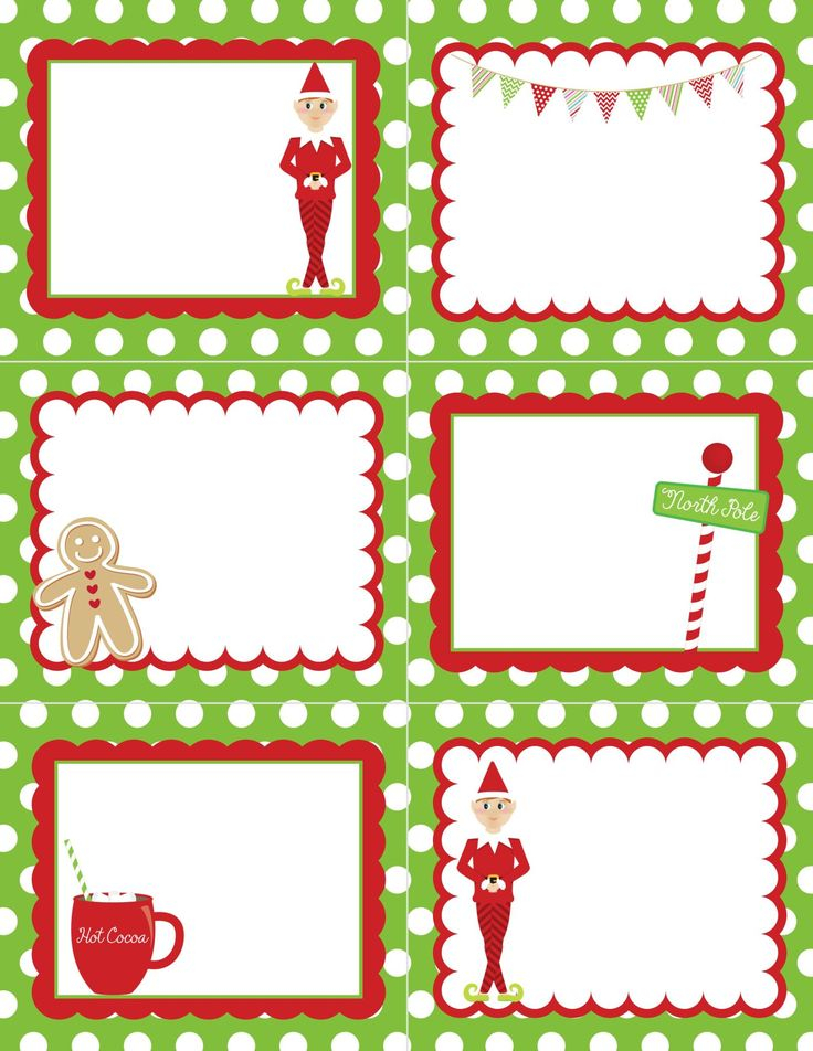 Elf On The Shelf Christmas Note Cards Note Card Template Christmas 
