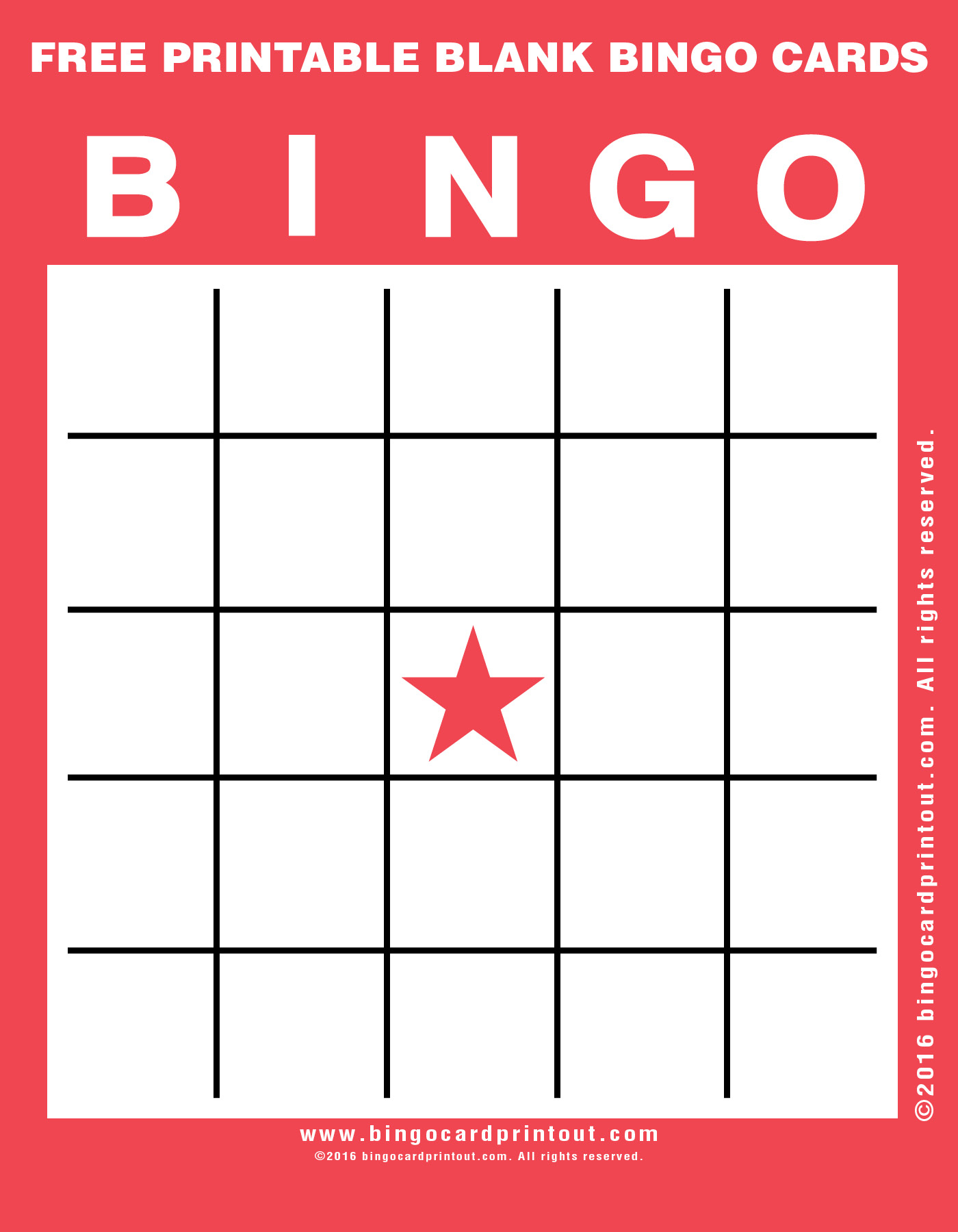 Blank Bingo Cards Printable Free - Free Printable Card