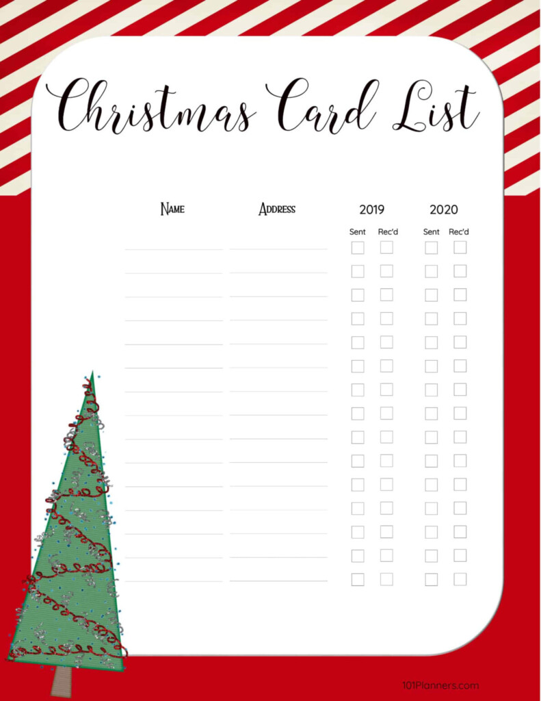 Free Printable Christmas Gift List Template Regarding Christmas Card 
