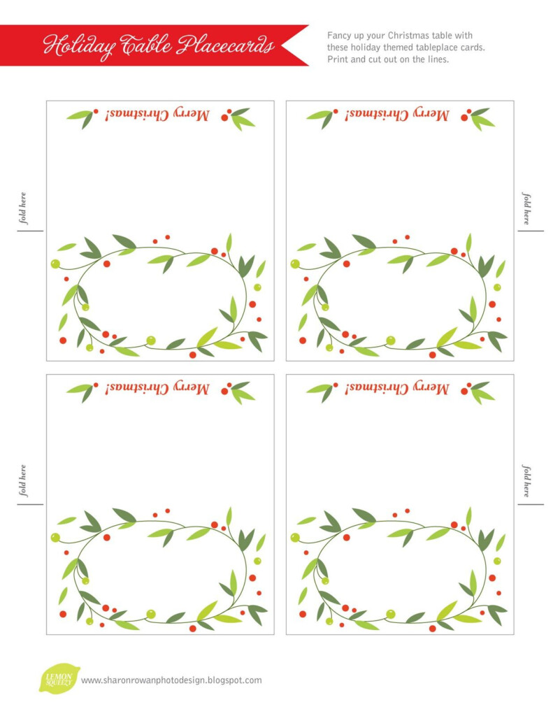Free Printable Christmas Place Cards Template Printable Word Searches