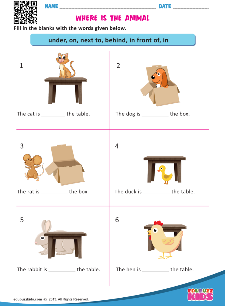 Free Printable Preposition Worksheets For Kindergarten 06E