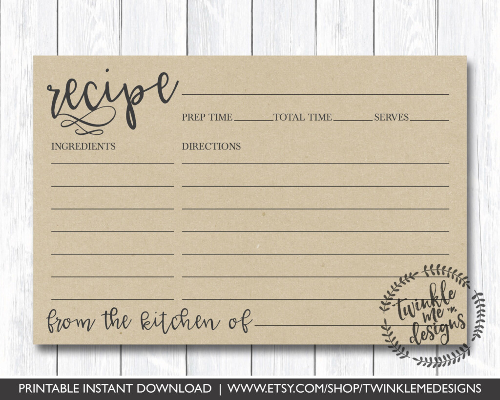 Free Printable Recipe Cards 4x6