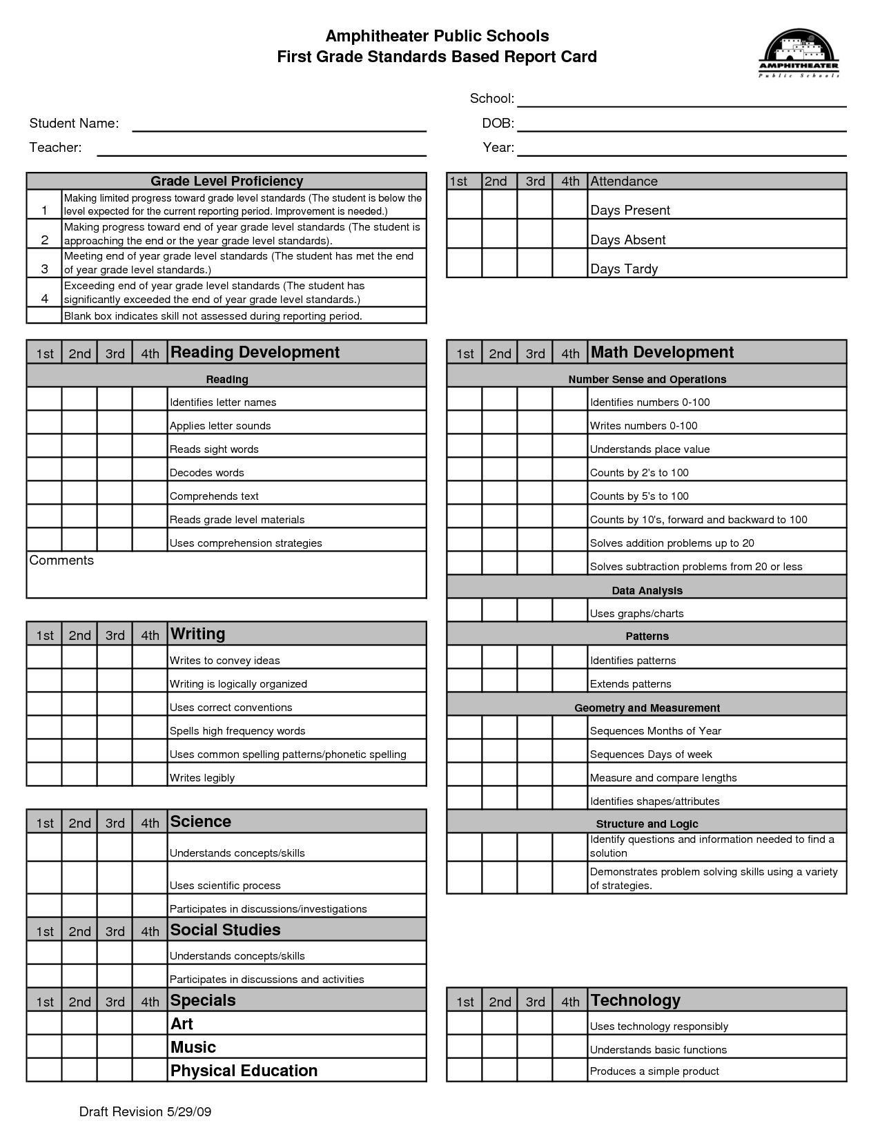 Free Printable Report Cards For Preschool PRINTABLE TEMPLATES
