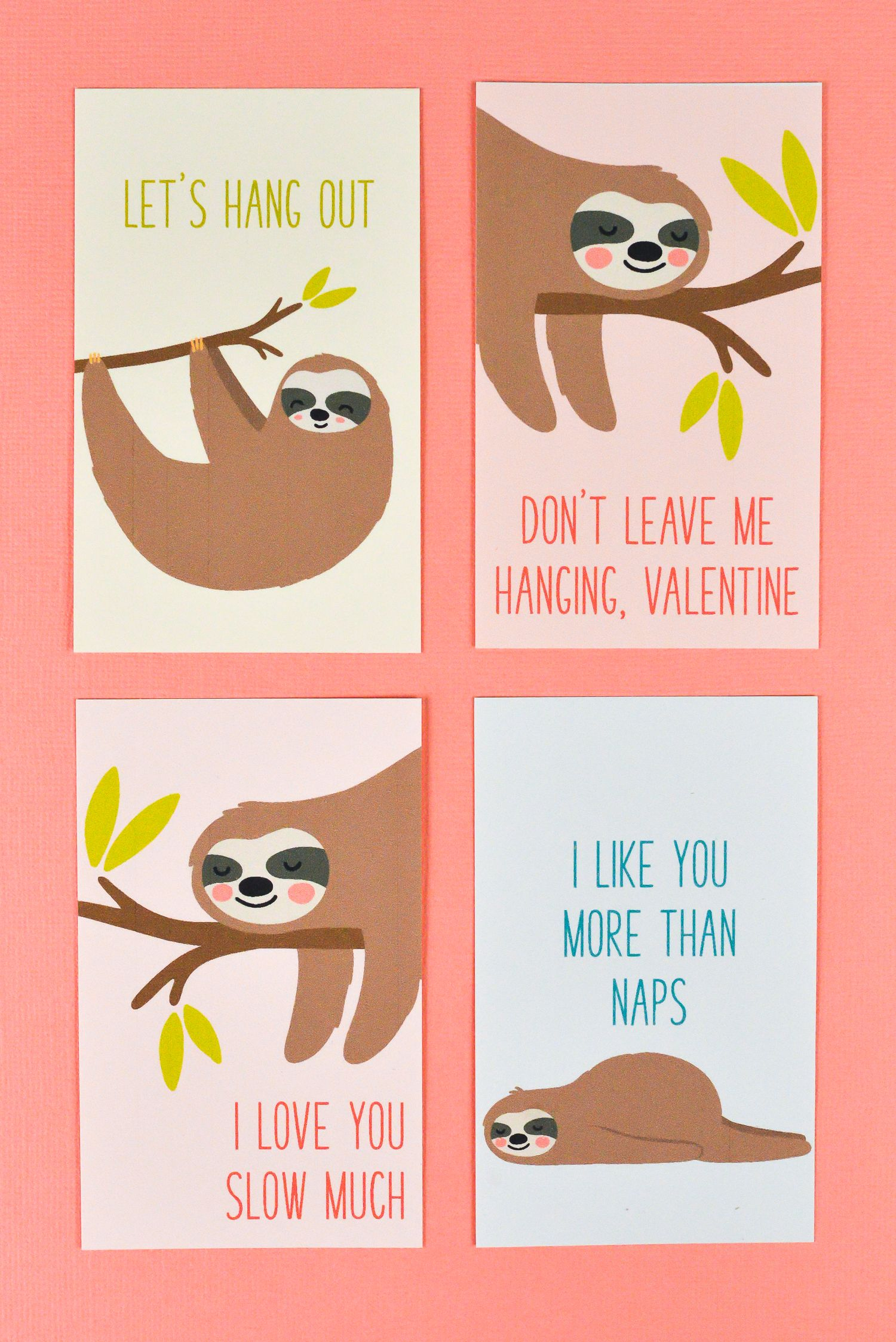 Free Printable Sloth Valentines Happy Valentines Day Card Valentine