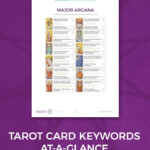 FREE PRINTABLE Tarot Card Meanings Reference Guide Tarot Learning