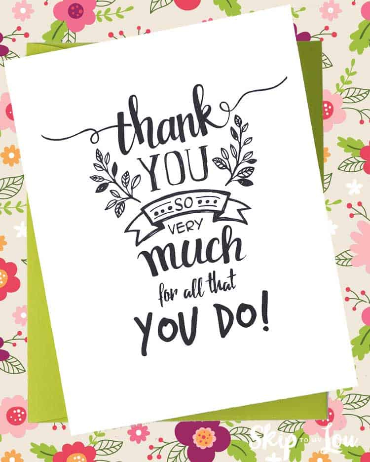 Free Printable Thank You Cards For Coworkers