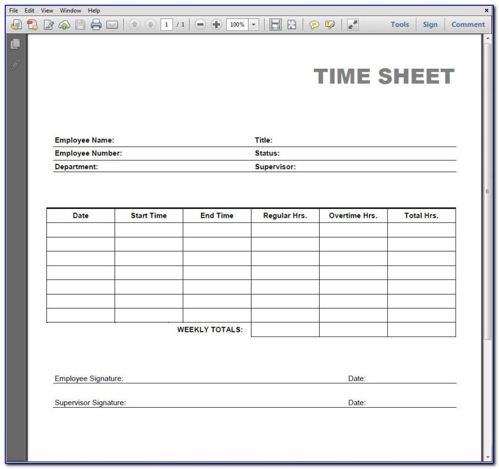 Free Printable Time Cards