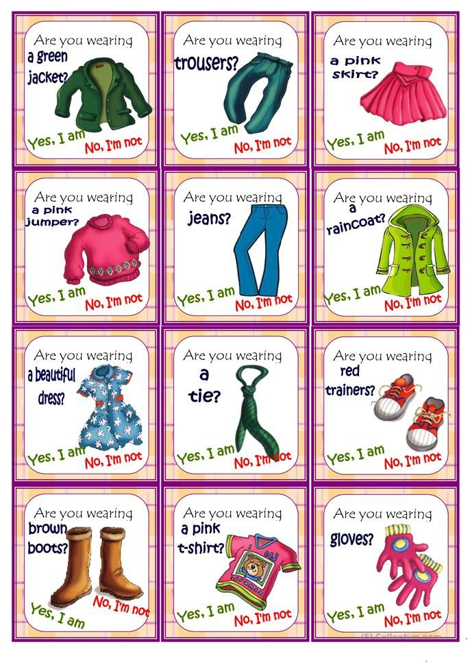 Glothes Go Fish Game Worksheet Free ESL Printable Worksheets Made By