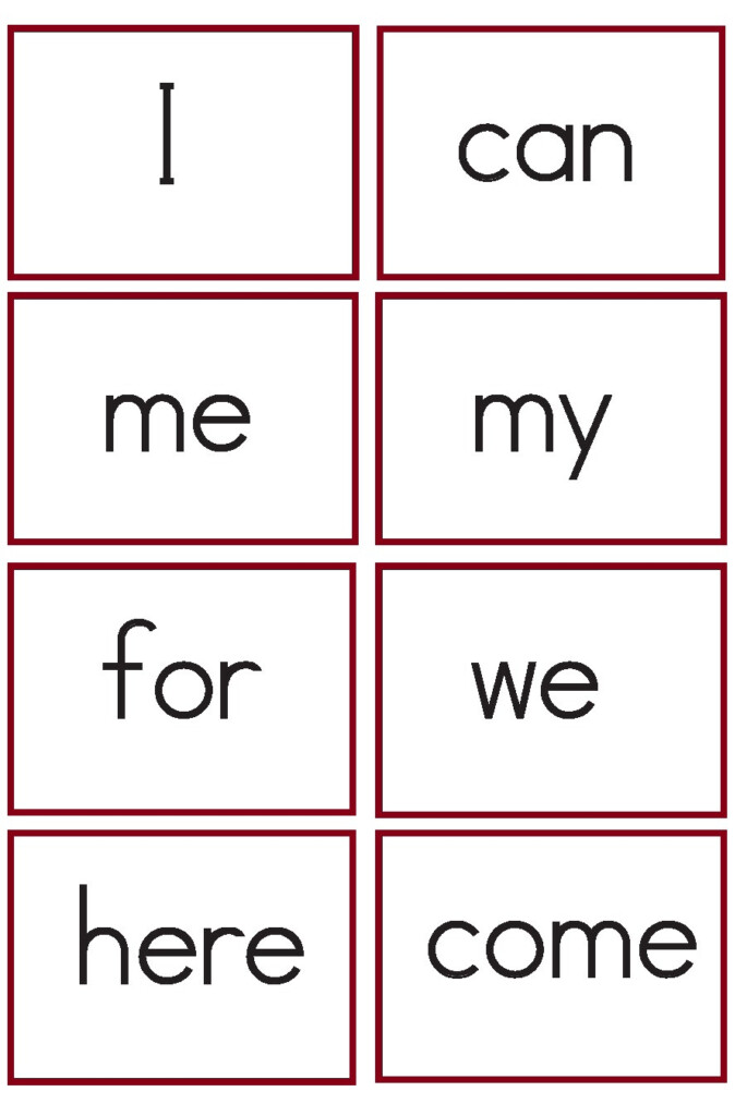 Kindergarten Worksheets Kindergarten Sight Words Flash Cards