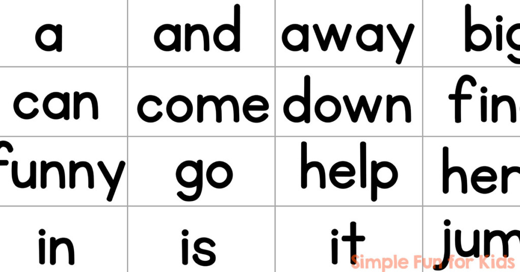 Pre Primer Sight Word Mini Flash Cards Simple Fun For Kids VIP