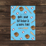 Printable Baseball Birthday Card Homerun Birthday Baseball