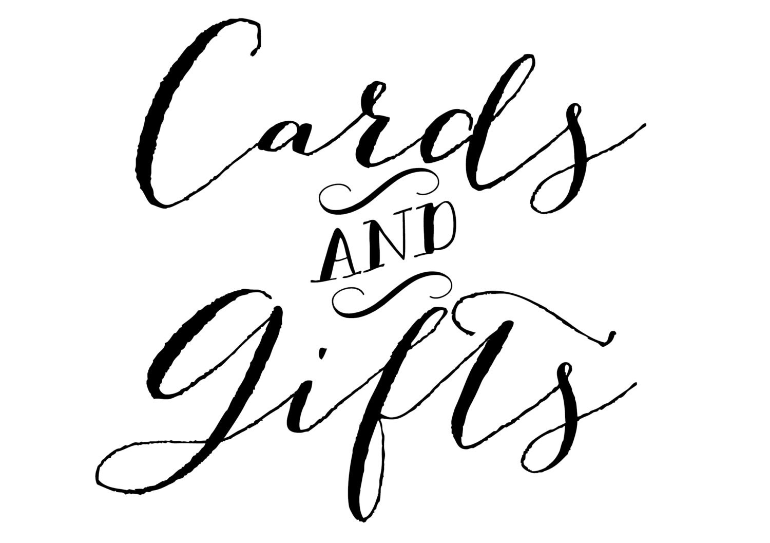 Cards And Gifts Sign Printable Rose Gold