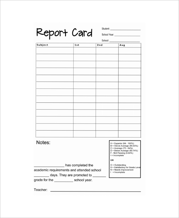 Printable Report Card Template Free FREE PRINTABLE TEMPLATES