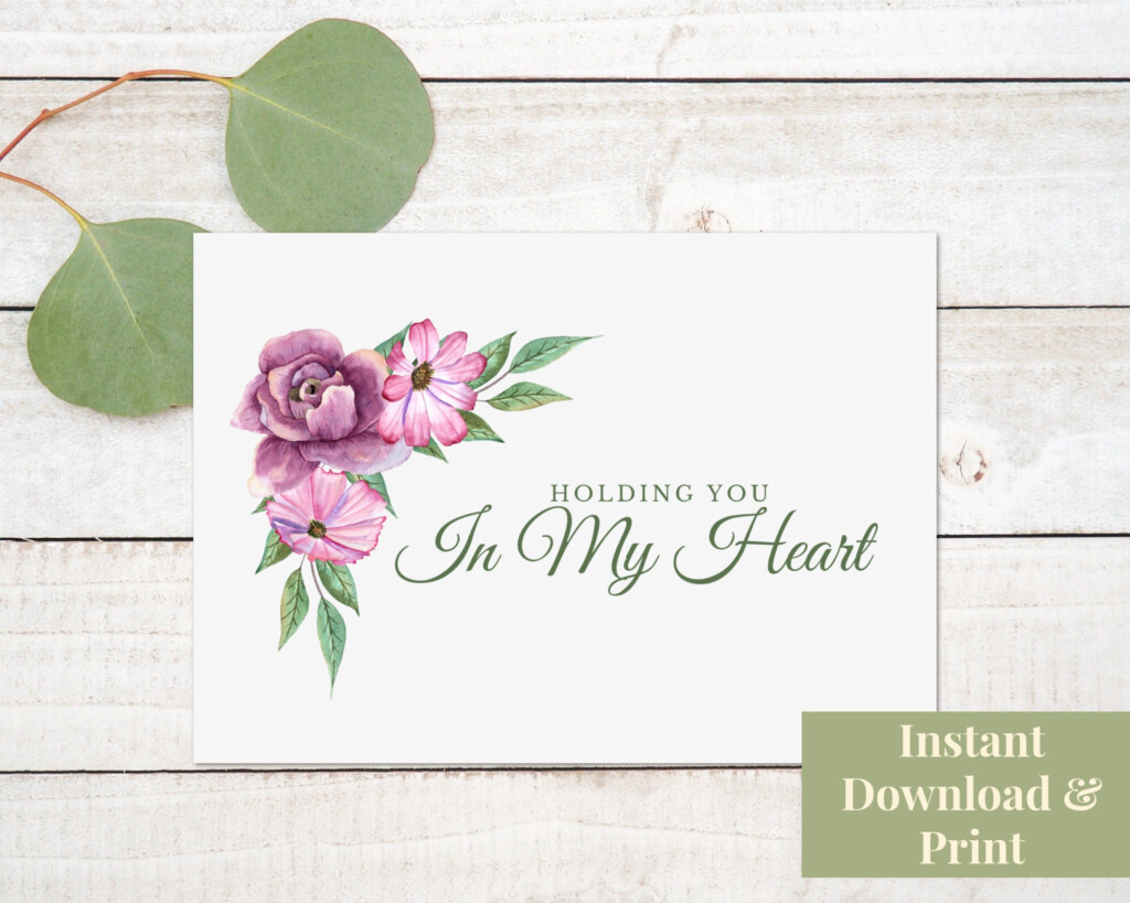 Printable Sympathy Card For Flowers