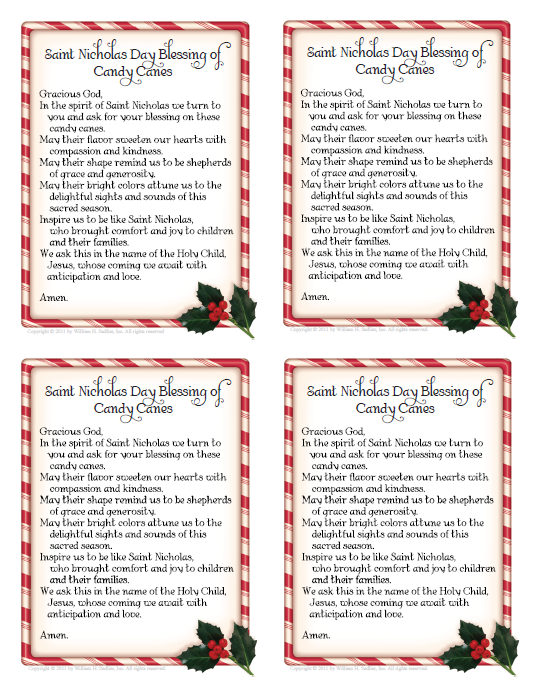 The Catholic Toolbox Saint Nicholas Day Blessing Of Candy Canes Prayer 