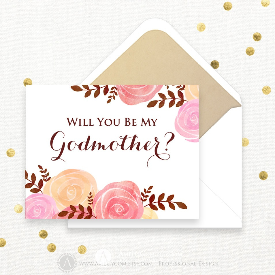 Will You Be My Godmother Printable Card Free Free Printable